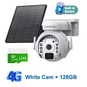 KJB Solarna vrtljiva IP kamera 4G, bela, 128 GB