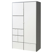 VISTHUS Garderober, siva/bela, 122x59x216 cm