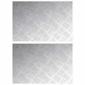 Vidaxl Stopnice Pravokotna 2 szt. srebrna 60 x 40 cm Aluminij
