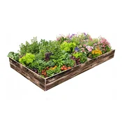 ATMOWOOD Lesena visoka greda 240 x 100 x 20 cm - ožgana