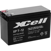 XCell Svinčev akumulator 12 V 7 Ah XCell XP712F2 XCEXP712F2 Blei-Vlies (AGM) (B x H x T) 151 x 94 x 65 mm ploščati vtič 6.35 mm vzdrževanje ni potrebno\, VDS-certificirano, (20439103)