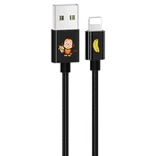 USAMS podatkovni kabel SJ234 z opico Lightning-črn
