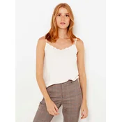 White Tank Top with Lace CAMAIEU - Women