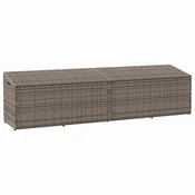 vidaXL Vrtna shranjevalna škatla siva 220x50x58 cm poli ratan