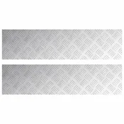 Vidaxl Stopnice Pravokotna 2 szt. srebrna 100 x 25 cm Aluminij