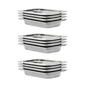 shumee vidaXL Gastronorm posode 12 kosov GN 1/4, 40 mm, nerjaveče jeklo