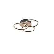 Trio LED stropna svetilka Circle učinek lesa 43 cm x 9 cm