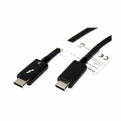 Kabel USB-C => USB-C (Thunderbolt 3, USB 4.0 Gen4) 0,5m 40GBit/s 5A Roline črn