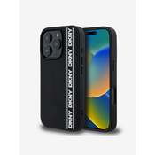DKNY 3D Rubber Repeat Logo Line Zadní Kryt pro iPhone 16 Pro Max Black Ovitek za telefon Vijolična