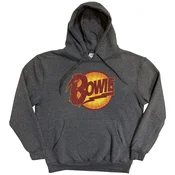 David Bowie Vintage Diamond Dogs Logo Charcoal Grey L Kapuco