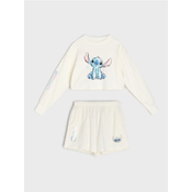 Sinsay - Stitch trenerka set: duks i šorts - krem