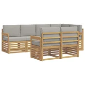 Set vanjskih sofa 7 pcs Bijela i svjetlosiva