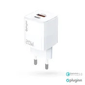 Kucni punjac Pluginn PI-D73, QC3.0 PD3.0, PPS, USB-PD 18W+20W, 38W (total) beli