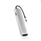 Epico 6u1 Slim Hub 8K s USB-C konektorom - srebrni