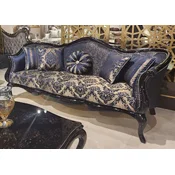 Casa Padrino luxury baroque living room sofa with pattern gold/blue/black - Handmade baroque style sofa - Luxury living room furniture in baroque style - Baroque furniture