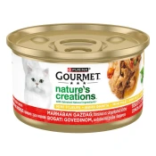 Gourmet Nature's Creations mokra hrana za mačke, govedina z grahom in korenjem, 24 x 85 g