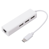 FAST ASIA Adapter konvertor USB 3.1 TIP C na 3x HUB + RJ45 beli