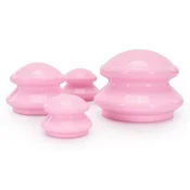 springos ACTIGET kitajske skodelice za masažo in nego telesa, set 4 velikosti, gumijaste, roza, (5000136381)