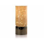 EVVIVA Cilindrična svjetiljka smeđa/krom 8xh19 cm LED svjetla na baterije / staklo