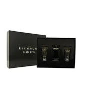 Set John Richmond: Cleansing Shower Gel Naturale in Black Metal 50 ml + Body Lotion in Black Metal 50 ml + Eau De Parfum in Black Metal 100 ml