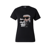 Karl Lagerfeld Majica Ikonik 2.0, bež / crna / srebro / bijela