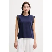 Top United Colors of Benetton ženski, mornarsko modra barva, 3IFVD10AC