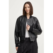 Bomber jakna Calvin Klein Jeans za žene, boja: crna, za prijelazno razdoblje, oversize, J20J223546