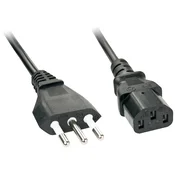 LINDY LINDY tok priključni kabel [1x italijanski moški konektor - 1x ženski konektor IEC C13\, 10 A] 3.00 m črna, (20414619)