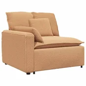 Vidaxl Modularni kavč z naslonjalom za roke in blazinami bež 100 cm