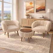 ATELIER DEL SOFA Fotelje i klub stocic Lotus Wellsoft Beige