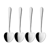 Set of 4 Windsor heart-shaped dessert spoons, stainless steel - Grun