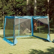 vidaXL Šotor s streho Drugo z odzračevanjem zraka Prilagodljiva Modra in črna 303 x 303 cm