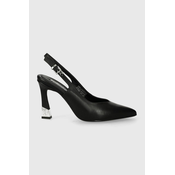 Karl Lagerfeld Cipele s potpeticom i otvorenom petom, crna
