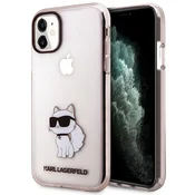 Karl Lagerfeld zaščitni ovitek Ikonik Choupette Transparent Pink , Iphone 11