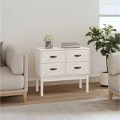 Vidaxl vidaXL Predalnik, bel, 90x40x78 cm, masiven borov les