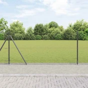 Heksagonalna ograda s betonskom osnovom 25 x 1 m Siva Mreža