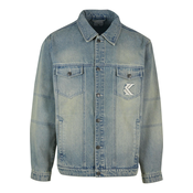 Karl Kani Prehodna jakna  moder denim / bela