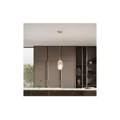 Ondaluce - Luster na sajli THELMA 1xE27/15W/230V precnik 19 cm zlatna/zadimljeno bež