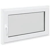 Vidaxl Okno za klet RISOR 100 x 60 cm PVC in steklo Bela