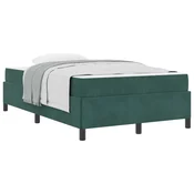 Vidaxl Konstrukcija postelje Temno zelena 120 x 190 cm blago