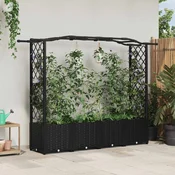 Povišeni krevet s mrežom i krovom Crna 204 x 40 x 141 cm PP