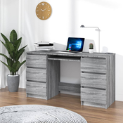 vidaXL Pisalna miza siva sonoma 140x50x77 cm konstruiran les