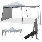 Northix 3 x 3 m Instant Pop Up šotor s platnenimi strehami, zunanji senčnik, siv