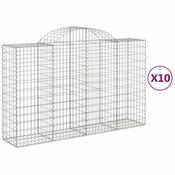 Greatstore Obokana gabionska košara 10 kos 200x50x120/140cm cinkano železo