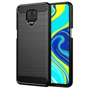TPU gel ovitek Brushed Carbon za Xiaomi Redmi Note 9S/9 Pro/9 Pro Max - črn