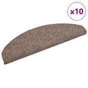Vidaxl Preproge za stopnice, samolepilne, 10 kosov, 65 x 21 x 4 cm, svetlo rjave, polkrožne, velike