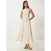 Happiness Istanbul Obleka Maxi kremna
