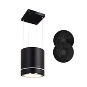 Klarstein Tron Ambience, otočna kuhinjska napa, O 38 cm, recirkulacija 540 m3/h, LED, črna