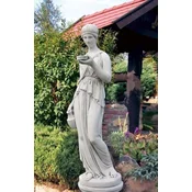 Casa Padrino Art Nouveau Garden Decoration Sculpture Gray H. 165 cm - Elegant Garden Stone Figure - Baroque & Art Nouveau Garden Decoration Accessories - Garden Decoration Stone Sculptures