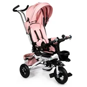 Northix 360° vrtljiv tricikel Deluxe s streho roza ECOTOYS
